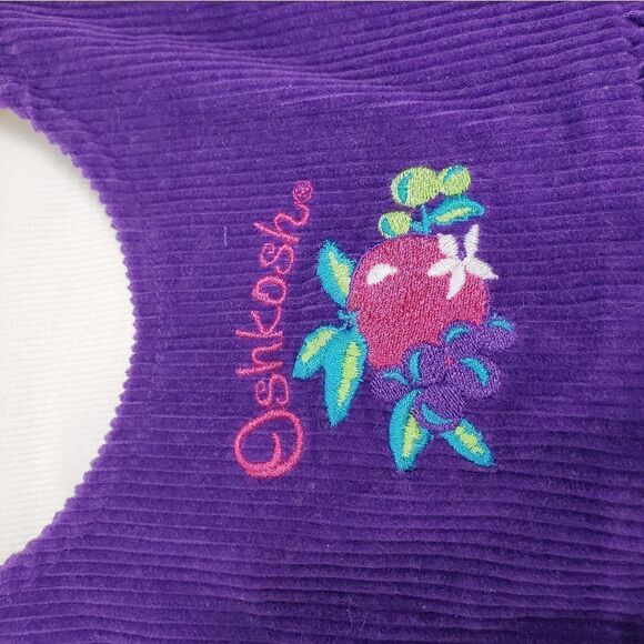 VINTAGE‎ 90s Oshkosh B'Gosh purple corduroy dress turtleneck top 2T/24m - Picture 3 of 9